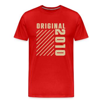 Original 2010 Authentic 2010 Vintage Bursdag - T-shirt bio Premium Homme - rouge - Devant - Damien (186cm)