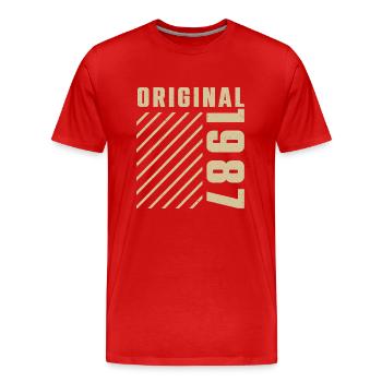 Original 1987 Authentic 1987 Vintage Bursdag - T-shirt bio Premium Homme - rouge - Devant - Damien (186cm)