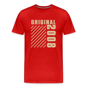 Original 2008 Authentic 2008 Vintage Bursdag - T-shirt bio Premium Homme - rouge - Devant - Damien (186cm)