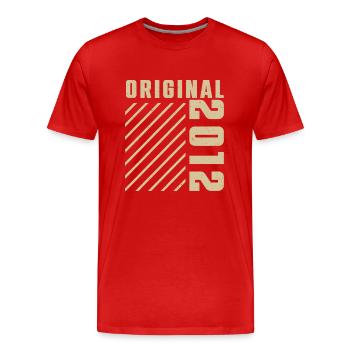 Original 2012 Authentic 2012 Vintage Bursdag - T-shirt bio Premium Homme - rouge - Devant - Damien (186cm)