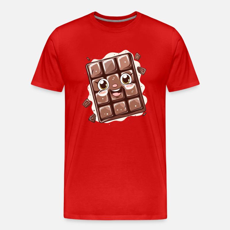 Schokoladen Comic Design - Männer Premium Bio T-Shirt - Rot