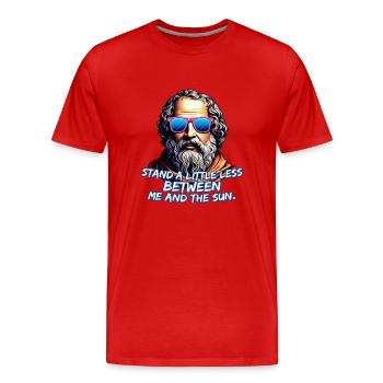 Citation cool de Diogène - T-shirt bio Premium Homme - rouge - Devant - Damien (186cm)