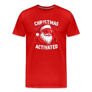 Christmas Mode - Weihnachtsmann mit Skibrille - Männer Premium Bio T-Shirt - Rot - Vorne - Damien (186cm)