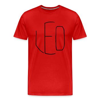 Leo - Männer Premium Bio T-Shirt - Rot - Vorne - Damien (186cm)