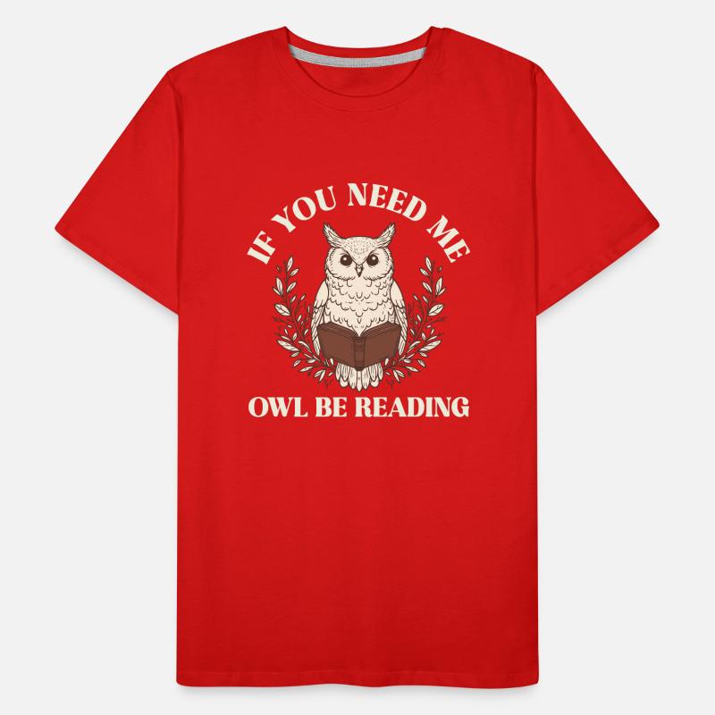 Wenn Du Mich Suchst, Eule Mit Buch Männer Premium Bio T-Shirt