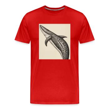 Anatomie de la baleine - T-shirt bio Premium Homme - rouge - Devant - Damien (186cm)