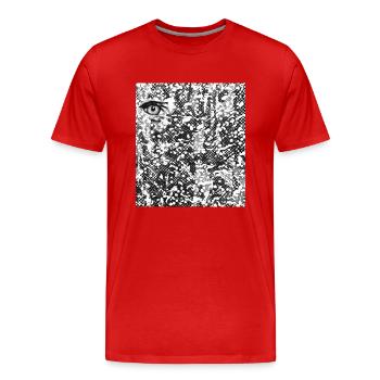 L’œil dans l’abstraction - T-shirt bio Premium Homme - rouge - Devant - Damien (186cm)