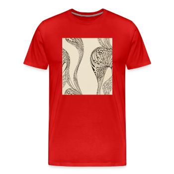 Motif organique abstrait - T-shirt bio Premium Homme - rouge - Devant - Damien (186cm)