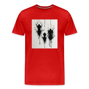 Mannequins avec des taches d’encre - T-shirt bio Premium Homme - rouge - Devant - Damien (186cm)