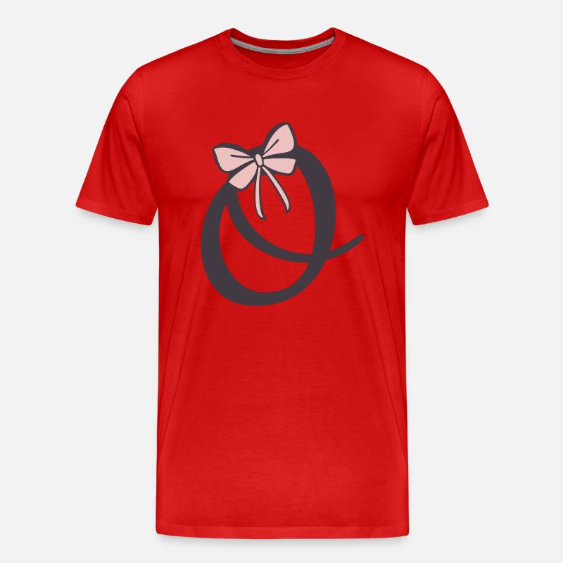 Anfangsbuchstabe O Schleifchen - Männer Premium Bio T-Shirt - Rot