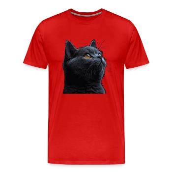 Le charmant British Shorthair - T-shirt bio Premium Homme - rouge - Devant - Damien (186cm)