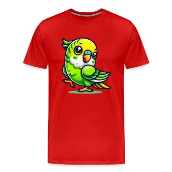 wellensittich - Männer Premium Bio T-Shirt - Rot - Vorne - Damien (186cm)