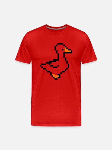 Pixel Duck - Men's Premium Organic T-Shirt - red