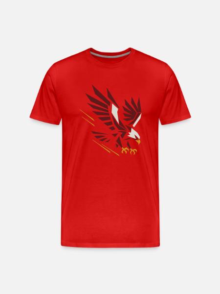 Geometric Eagle on Attack - Men's Premium Organic T-Shirt - red