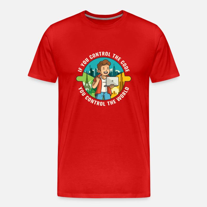 Si vous contrôlez le code, vous contrôlez le monde - T-shirt bio Premium Homme - rouge