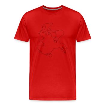 Réprimander - T-shirt bio Premium Homme - rouge - Devant - Damien (186cm)