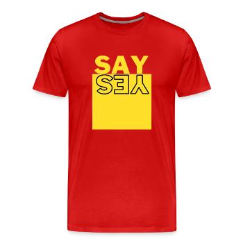 Say yes - T-shirt bio Premium Homme - rouge - Devant - Damien (186cm)