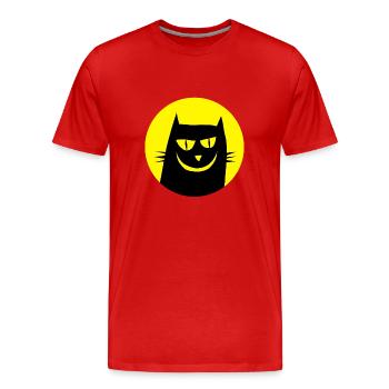 Chat drôle - T-shirt bio Premium Homme - rouge - Devant - Damien (186cm)