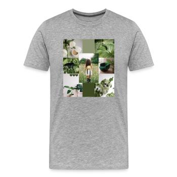 happy lifestyle | green trendy collage - Men's Premium Organic T-Shirt - heather grey - Front - Damien (186cm)