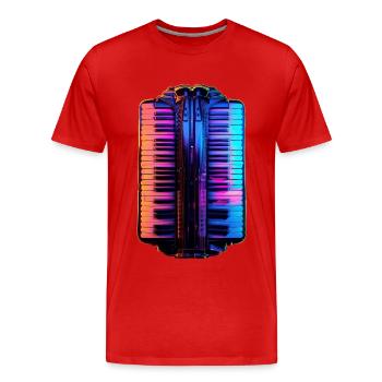 Accordion - Men's Premium Organic T-Shirt - red - Front - Damien (186cm)