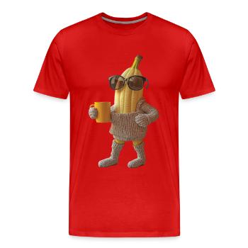 Banane - Männer Premium Bio T-Shirt - Rot - Vorne - Damien (186cm)