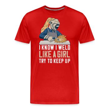 Welder Mama for welders and - Men's Premium Organic T-Shirt - red - Front - Damien (186cm)