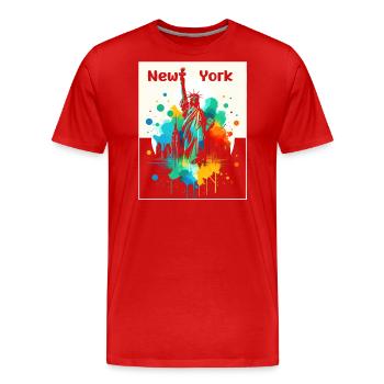 Lebendige Freiheitskunst - Männer Premium Bio T-Shirt - Rot - Vorne - Damien (186cm)