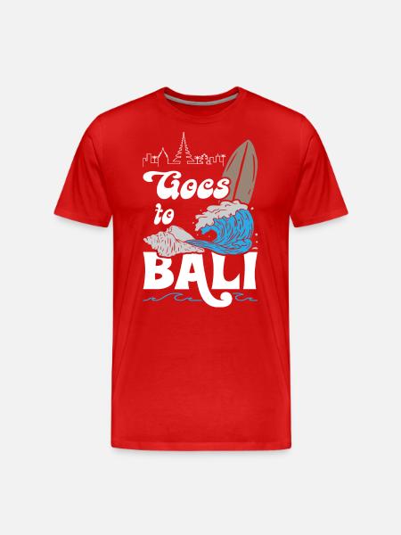 Goes to Bali Surfing - Men's Premium Organic T-Shirt - red
