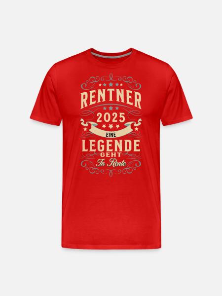 Rentner 2025 - Männer Premium Bio T-Shirt - Rot