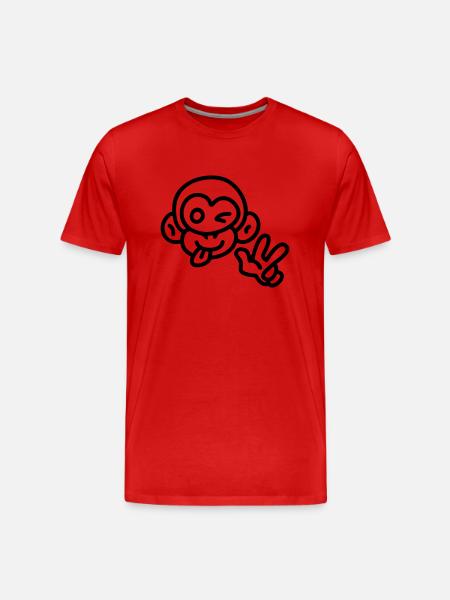 Affe cool - line - Männer Premium Bio T-Shirt - Rot