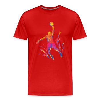 Basketteur Coloré Paint Slam Dunk Sports - T-shirt bio Premium Homme - rouge - Devant - Damien (186cm)