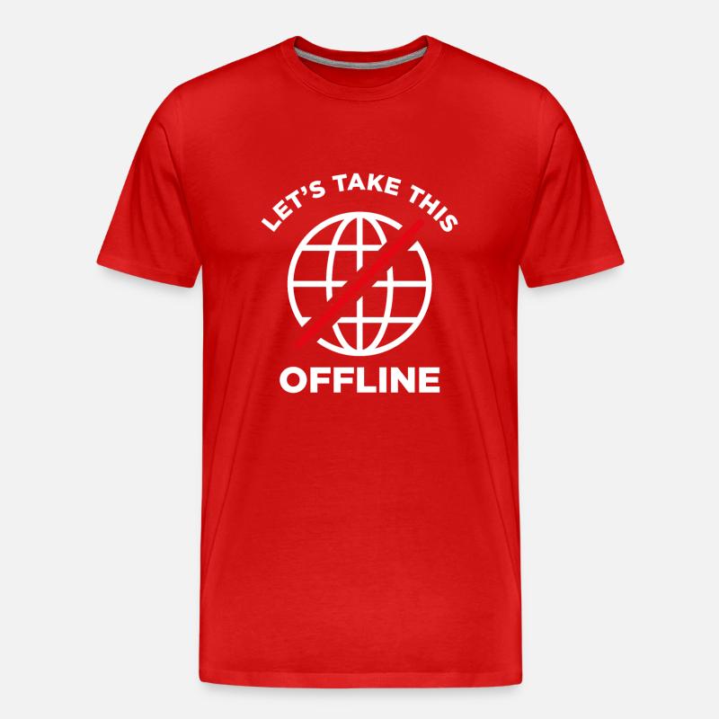 Lasst uns das offline nehmen - Männer Premium Bio T-Shirt - Rot