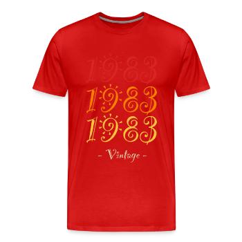 Jahrgang 1983 - Männer Premium Bio T-Shirt - Rot - Vorne - Damien (186cm)