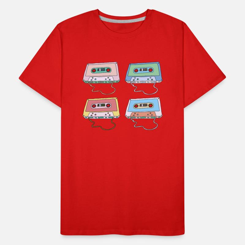 Cassette Compact Cassette Magnétique Bande rétro T-shirt bio Premium Homme
