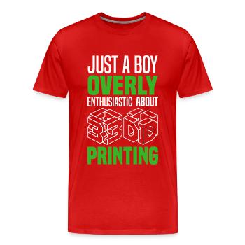 3D Drucken - Männer Premium Bio T-Shirt - Rot - Vorne - Damien (186cm)