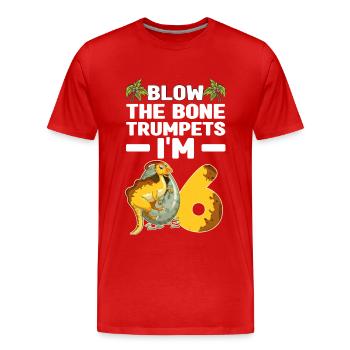 Dinosaur Children - Men's Premium Organic T-Shirt - red - Front - Damien (186cm)
