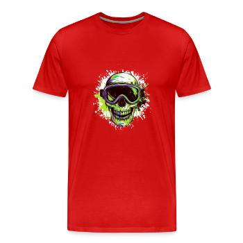 Ski Skull Lunettes de ski Skull - T-shirt bio Premium Homme - rouge - Devant - Damien (186cm)