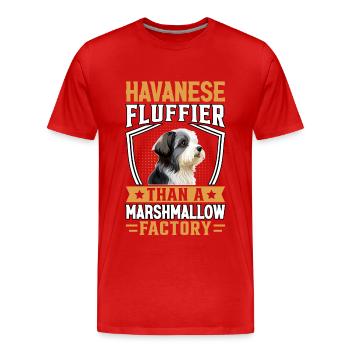 Havanese Fluffier than a Marshmallow Factory - Men's Premium Organic T-Shirt - red - Front - Damien (186cm)