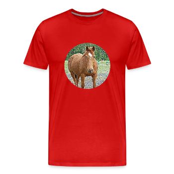 Un Amour de jument - T-shirt bio Premium Homme - rouge - Devant - Damien (186cm)