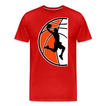 Basketball Basketballer - Männer Premium Bio T-Shirt - Rot - Vorne - Damien (186cm)