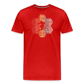 Ski Pistensau Skiing Skidesign - Männer Premium Bio T-Shirt - Rot - Vorne - Damien (186cm)