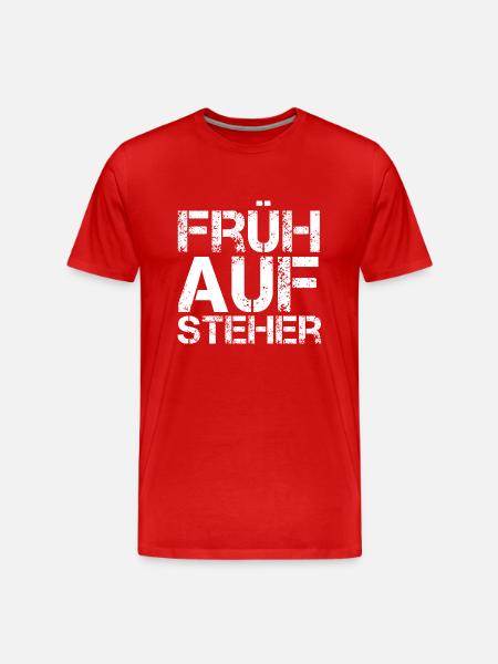 Frühaufsteher - Männer Premium Bio T-Shirt - Rot
