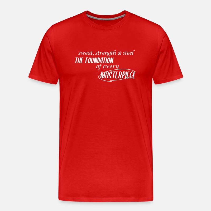 Bauarbeiter Spruch - Männer Premium Bio T-Shirt - Rot