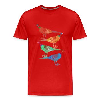 Chasse au faisan Chasse Chasse au faisan - T-shirt bio Premium Homme - rouge - Devant - Damien (186cm)