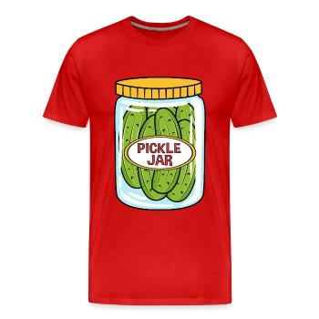 Pickle Cucumber Cucumber - Men's Premium Organic T-Shirt - red - Front - Damien (186cm)