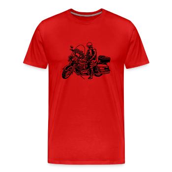 Police des motos / Motocycle police 01_schwarz - T-shirt bio Premium Homme - rouge - Devant - Damien (186cm)