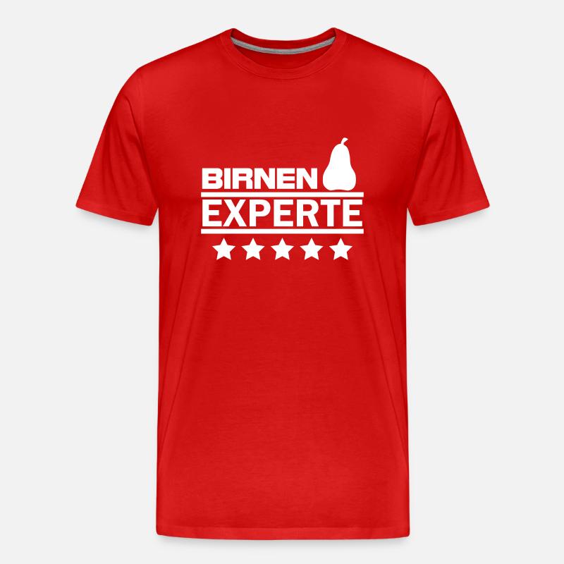 birnen experte - Männer Premium Bio T-Shirt - Rot