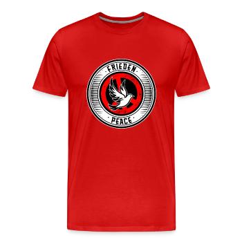 Frieden Peace - T-shirt bio Premium Homme - rouge - Devant - Damien (186cm)