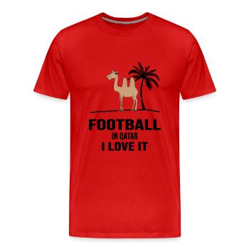 Football Qatar Football Expert Football Heat - T-shirt bio Premium Homme - rouge - Devant - Damien (186cm)