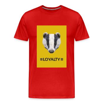 The Badger's Loyalty - Men's Premium Organic T-Shirt - red - Front - Damien (186cm)